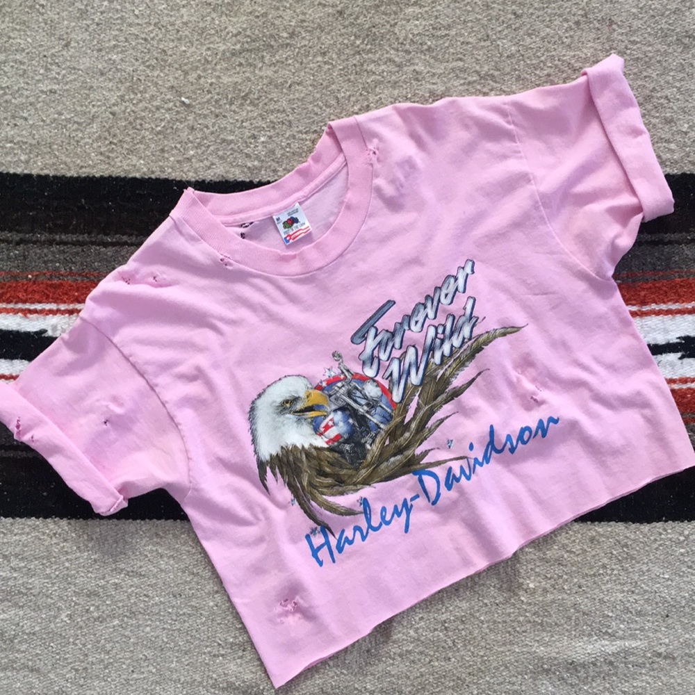 Vintage 90s Harley Davidson Forever Wild Crop Tee